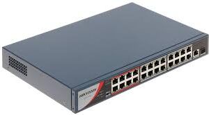HIKVISION محول (سويتش) POE اقتصادي بـ 24 منفذاً بقوة 225 واط.